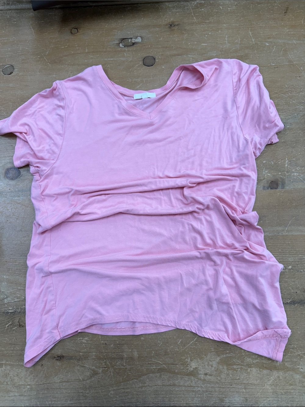 Women's Pink V-Neck Short Sleeve Top